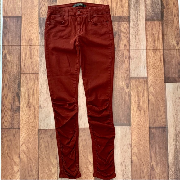 Joe's Jeans Red Skinny Ankle Jeans Ruched - Picture 6 of 13